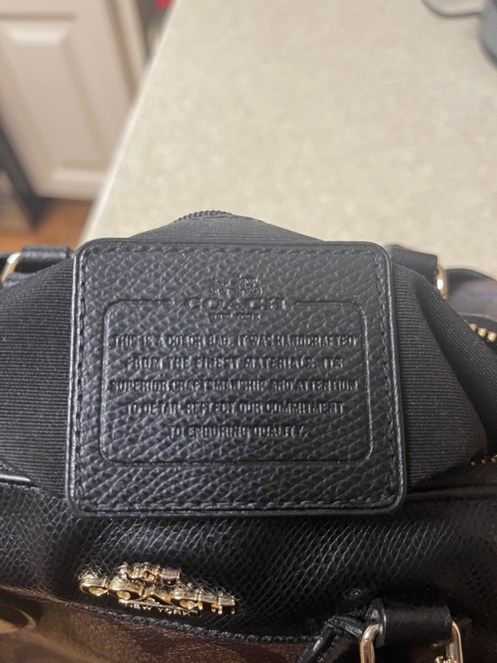 Coach Brown Signature Satchel with Black Trim and Gold Hardware - Picture 2 of 11